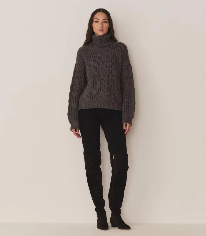 DEN Knitwear Women Leighton Sweater Dark Grey DEN Knitwear Women Leighton Sweater Dark Grey