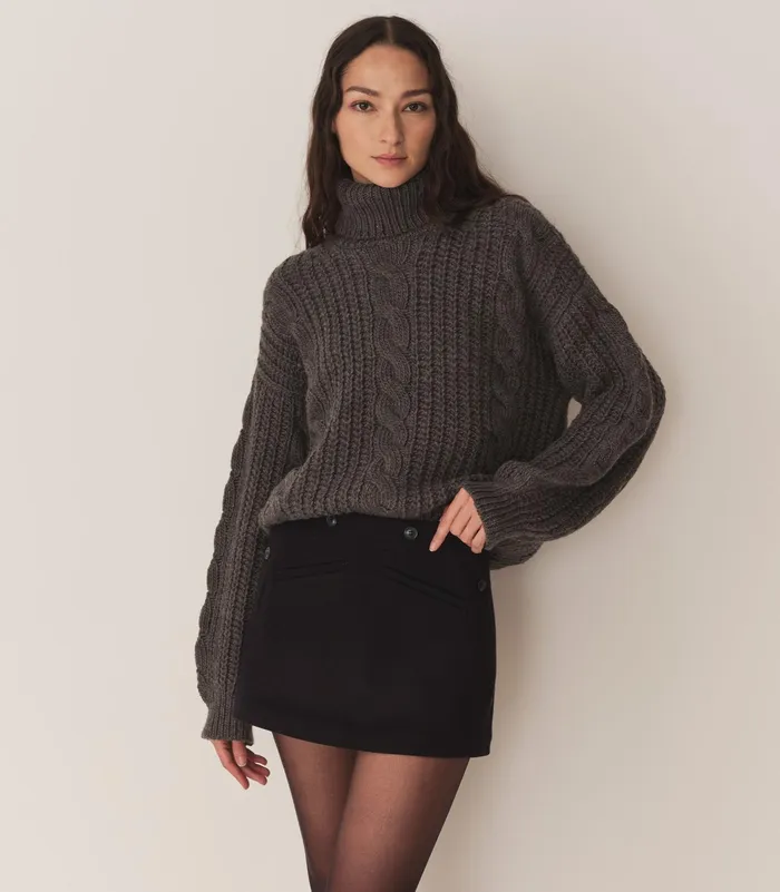 DEN Knitwear Women Leighton Sweater Dark Grey DEN Knitwear Women Leighton Sweater Dark Grey