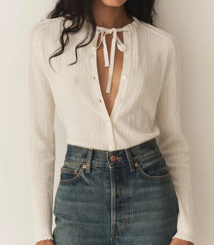 DEN Knitwear Women Rosaline Cardigan Ivory