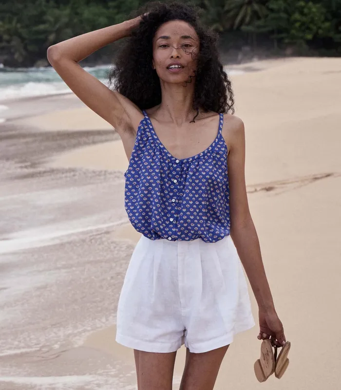 DEN Pants and Shorts Women Larue Linen Short Salt DEN Pants and Shorts Women Larue Linen Short Salt