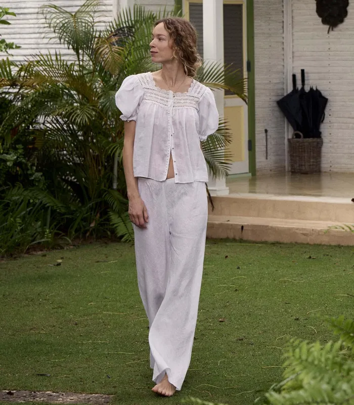 DEN Pants and Shorts Women Lavon Linen Pant Salt DEN Pants and Shorts Women Lavon Linen Pant Salt