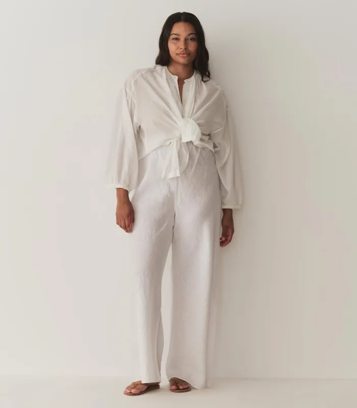 DEN Pants and Shorts Women Lavon Linen Pant Salt DEN Pants and Shorts Women Lavon Linen Pant Salt
