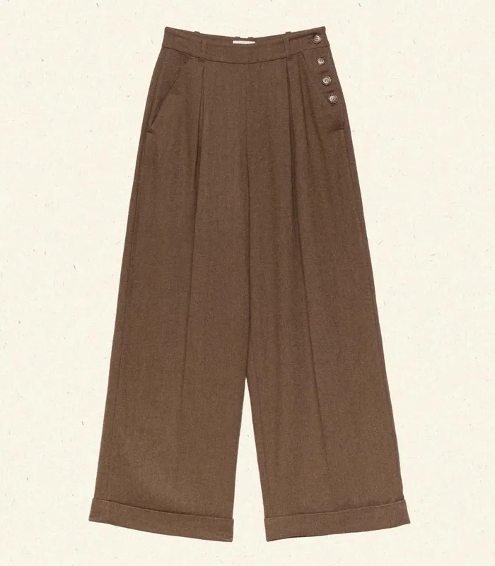 DEN Pants and Shorts Women Lawrence Pant Brown Herringbone