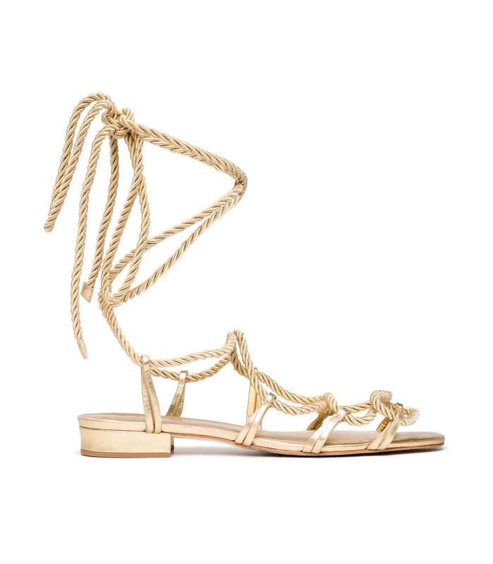 DEN Shoes Women Castille Gladiator Sandal Gold Metallic