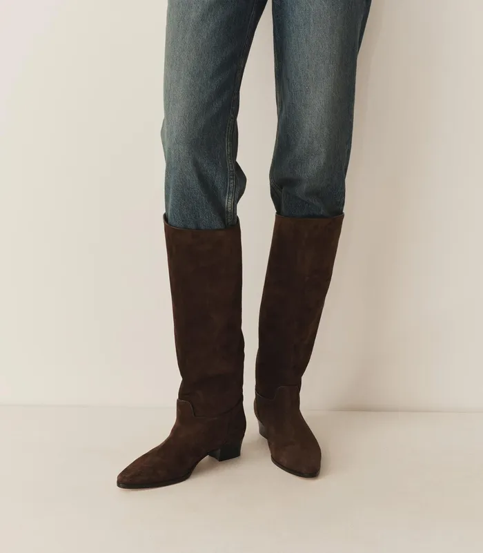 DEN Shoes Women Riviera Boot Dark Chocolate Suede