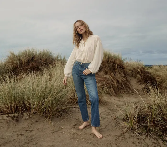 DEN Tops Women The Jane Blouse Salt DEN Tops Women The Jane Blouse Salt