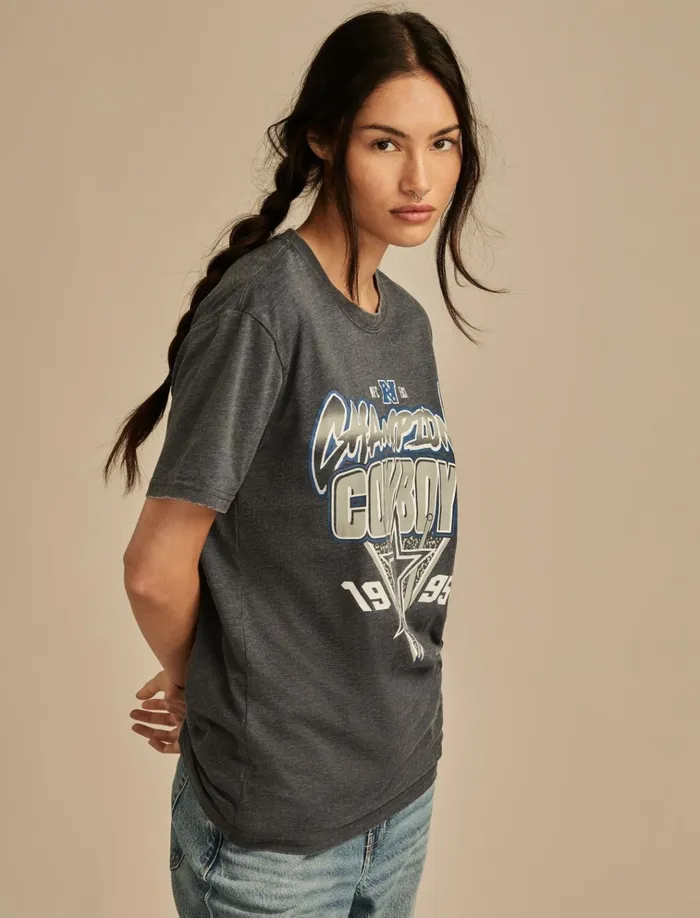 Dallas Cowboys Graphic Tee 437 Navy Women Lucky Brand Graphic Tees