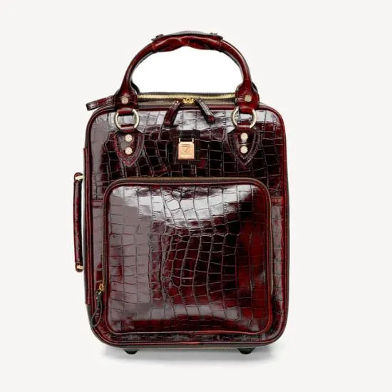 Designer Cabin Case Deep Shine Amazon Brown Croc WomenMen Aspinal Of London Luggage and Travel Bags Designer Cabin Case Deep Shine Amazon Brown Croc WomenMen Aspinal Of London Luggage and Travel Bags