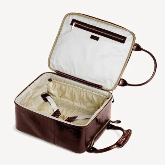 Designer Cabin Case Deep Shine Amazon Brown Croc WomenMen Aspinal Of London Luggage and Travel Bags