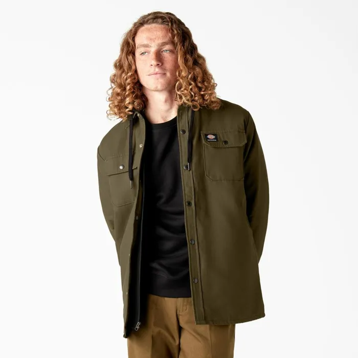 Dickies Skateboarding Duck Shirt Jacket Dark Olive Dark Olive dv9 Men Dickies Shirt Jackets