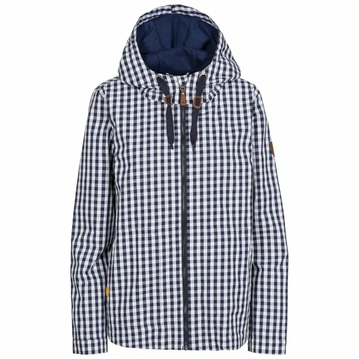 Dignity Printed Waterproof Jacket Navy Gingham Women Trespass Casual Jackets