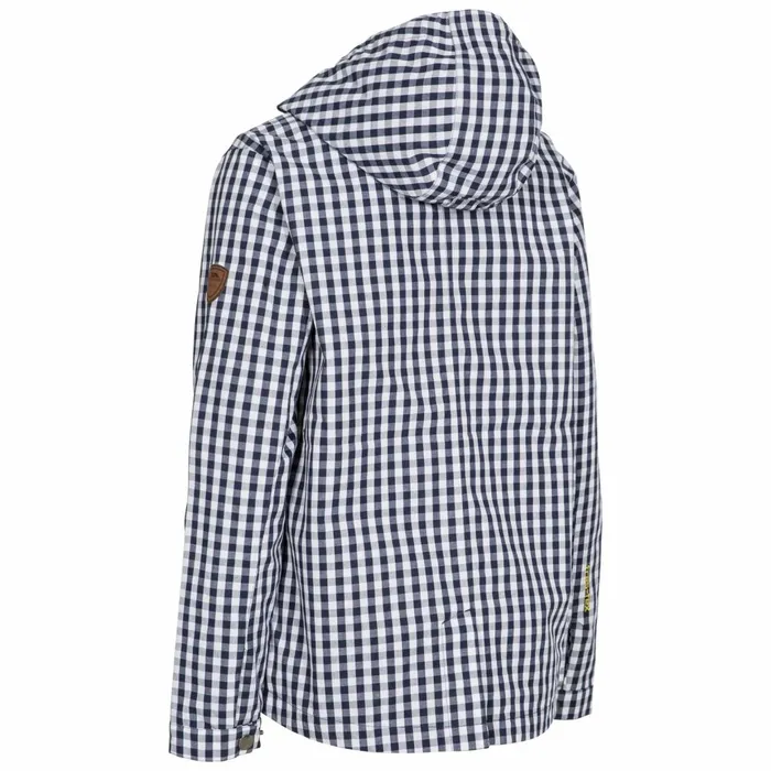 Dignity Printed Waterproof Jacket Navy Gingham Women Trespass Casual Jackets