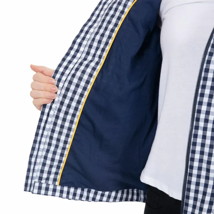 Dignity Printed Waterproof Jacket Navy Gingham Women Trespass Casual Jackets