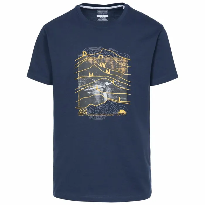 Downhill Printed Casual TShirt Navy Men Trespass TShirts