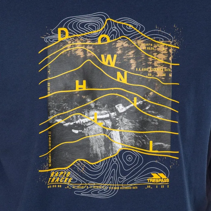 Downhill Printed Casual TShirt Navy Men Trespass TShirts