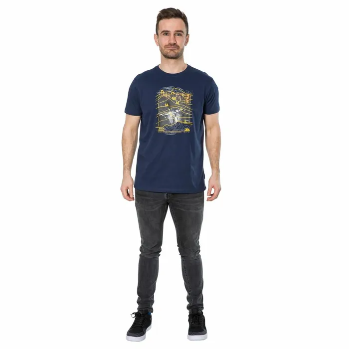 Downhill Printed Casual TShirt Navy Men Trespass TShirts