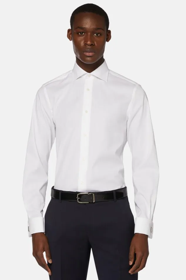 Dress Shirts Men Boggi Milano Stretch PPoint DCuff Windsor Collar Shirt Slim F White Dress Shirts Men Boggi Milano Stretch PPoint DCuff Windsor Collar Shirt Slim F White