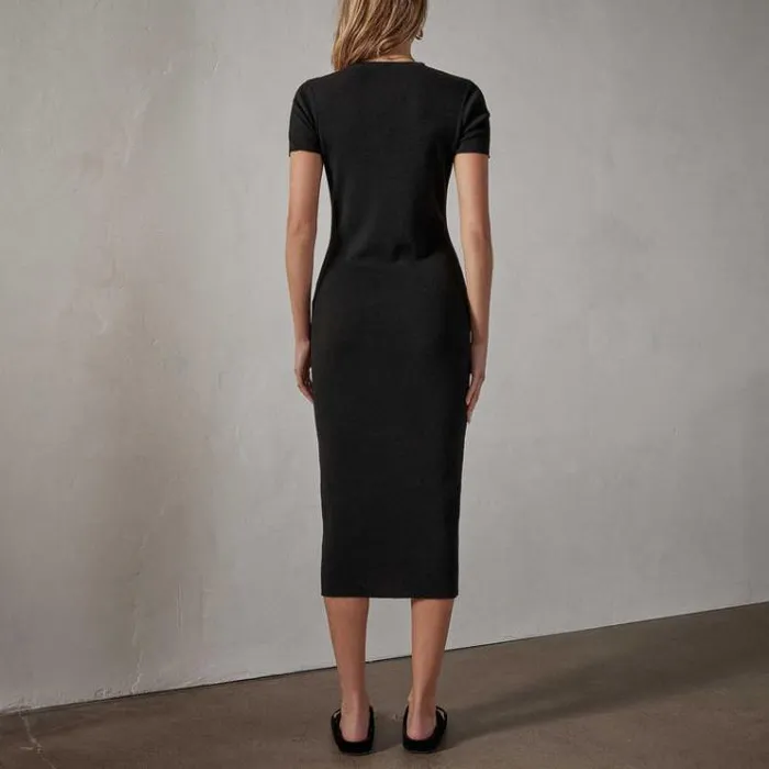 DressesJumpsuits Women James Perse Split Front Knit Dress Black