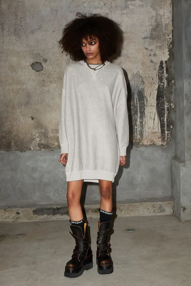 Dresses R13 Women Grunge Sweatshirt Dress 8211 Heather Grey