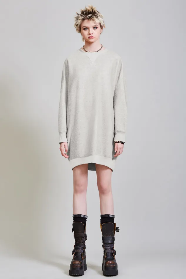 Dresses R13 Women Grunge Sweatshirt Dress 8211 Heather Grey