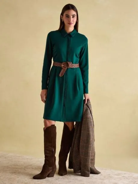 Dresses Women Joules Green Long Sleeve Jersey Ponte Dress