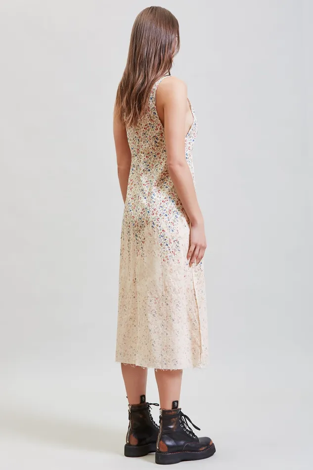 Dresses Women R13 Grunge Slip 8211 Dip Bleached Beige Floral