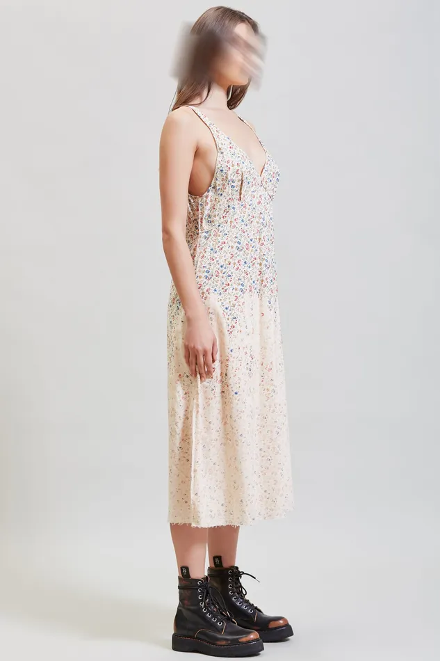 Dresses Women R13 Grunge Slip 8211 Dip Bleached Beige Floral