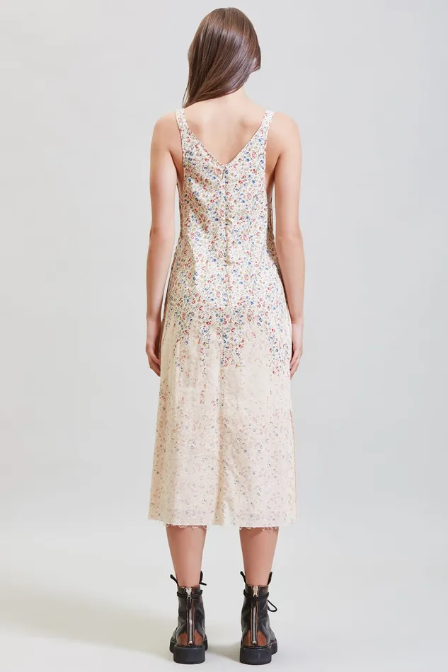 Dresses Women R13 Grunge Slip 8211 Dip Bleached Beige Floral