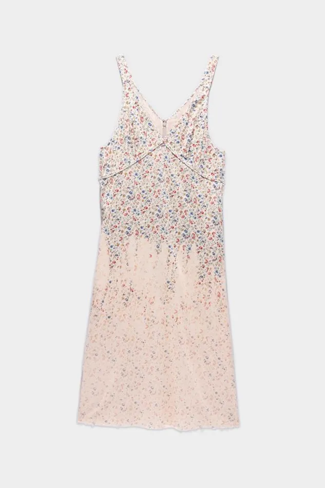 Dresses Women R13 Grunge Slip 8211 Dip Bleached Beige Floral
