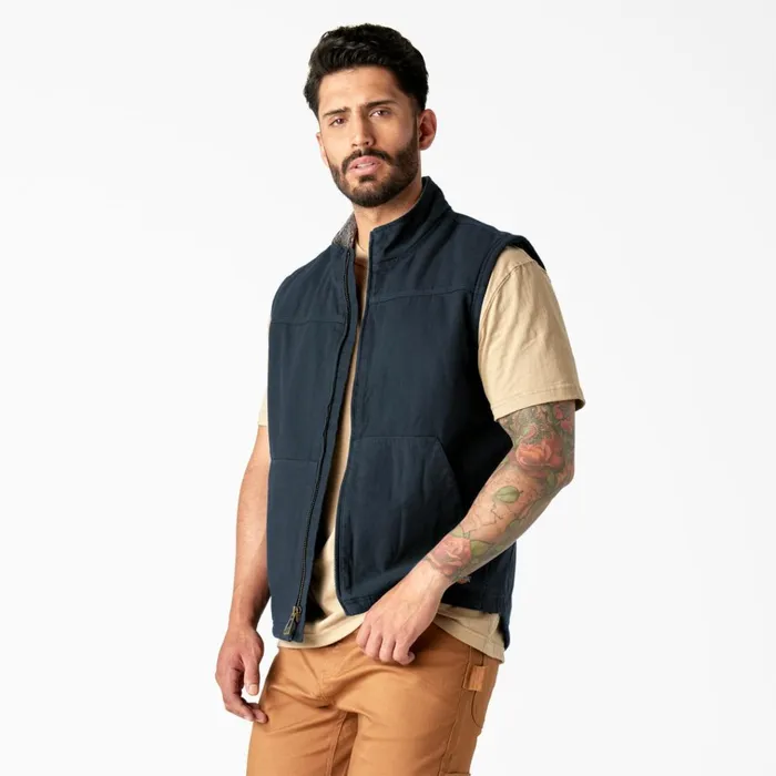 Duck Canvas High Pile Fleece Lined Vest Rinsed Dark Navy Rinsed Dark Navy rdn Men Dickies Vests Duck Canvas High Pile Fleece Lined Vest Rinsed Dark Navy Rinsed Dark Navy rdn Men Dickies Vests