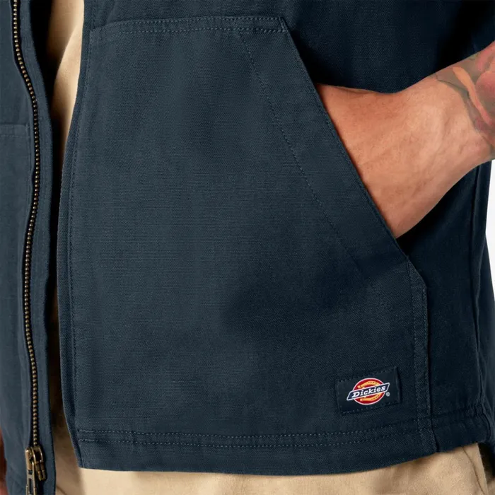 Duck Canvas High Pile Fleece Lined Vest Rinsed Dark Navy Rinsed Dark Navy rdn Men Dickies Vests Duck Canvas High Pile Fleece Lined Vest Rinsed Dark Navy Rinsed Dark Navy rdn Men Dickies Vests