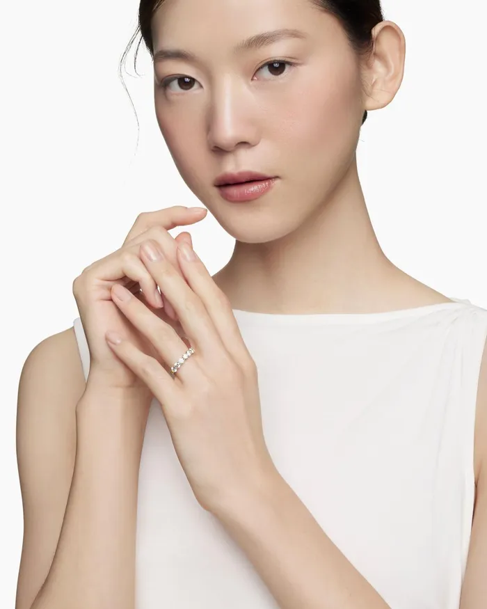 DY Eden Partway Band Ring In 18K Yellow Gold With Diamonds 25mm Women David Yurman Band DY Eden Partway Band Ring In 18K Yellow Gold With Diamonds 25mm Women David Yurman Band