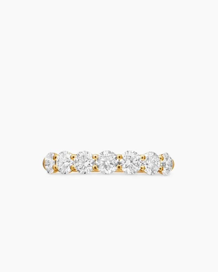 DY Eden Partway Band Ring In 18K Yellow Gold With Diamonds 25mm Women David Yurman Band DY Eden Partway Band Ring In 18K Yellow Gold With Diamonds 25mm Women David Yurman Band