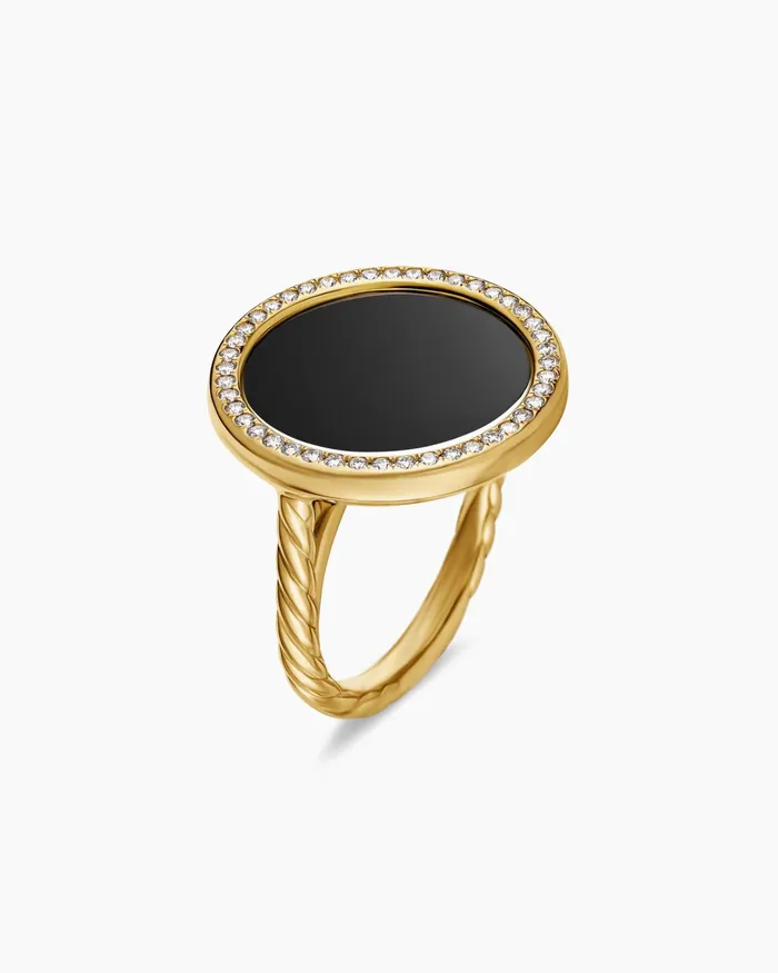 DY Elements Ring In 18K Yellow Gold With Diamonds 21mm Women David Yurman Statement DY Elements Ring In 18K Yellow Gold With Diamonds 21mm Women David Yurman Statement
