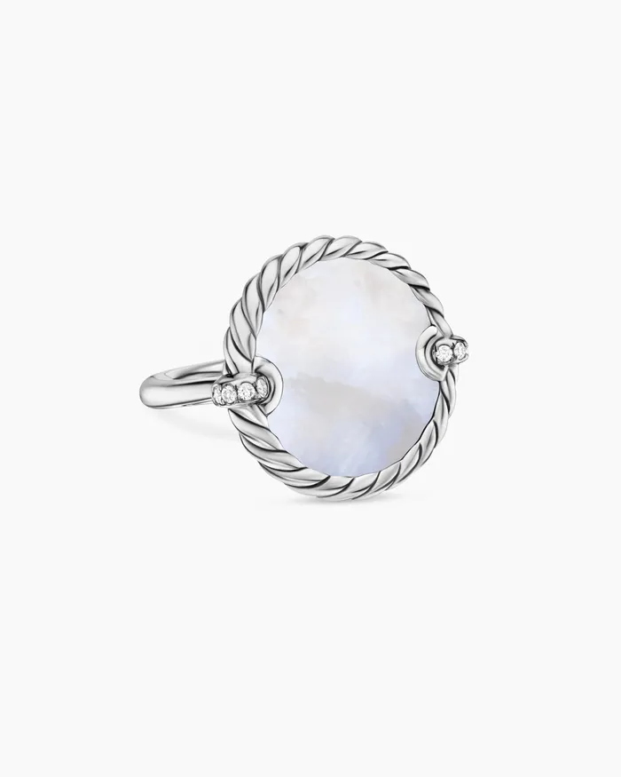 DY Elements Ring In Sterling Silver With Diamonds 21mm Women David Yurman Statement DY Elements Ring In Sterling Silver With Diamonds 21mm Women David Yurman Statement