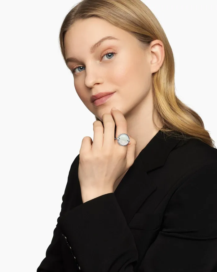 DY Elements Ring In Sterling Silver With Diamonds 21mm Women David Yurman Statement