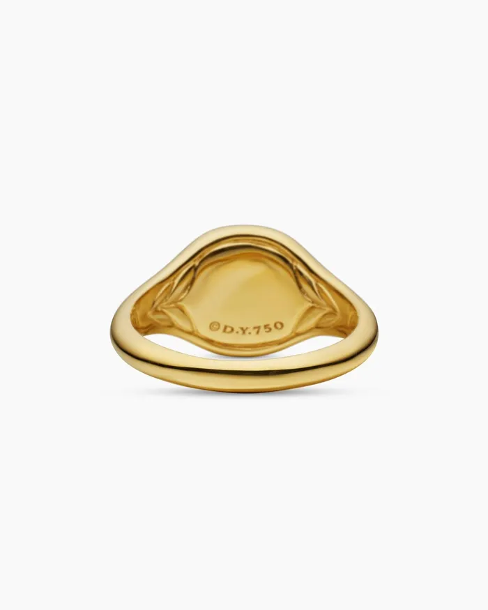 DY Initial Pinky Ring In 18K Yellow Gold With Diamonds 98mm Women David Yurman Pinky DY Initial Pinky Ring In 18K Yellow Gold With Diamonds 98mm Women David Yurman Pinky