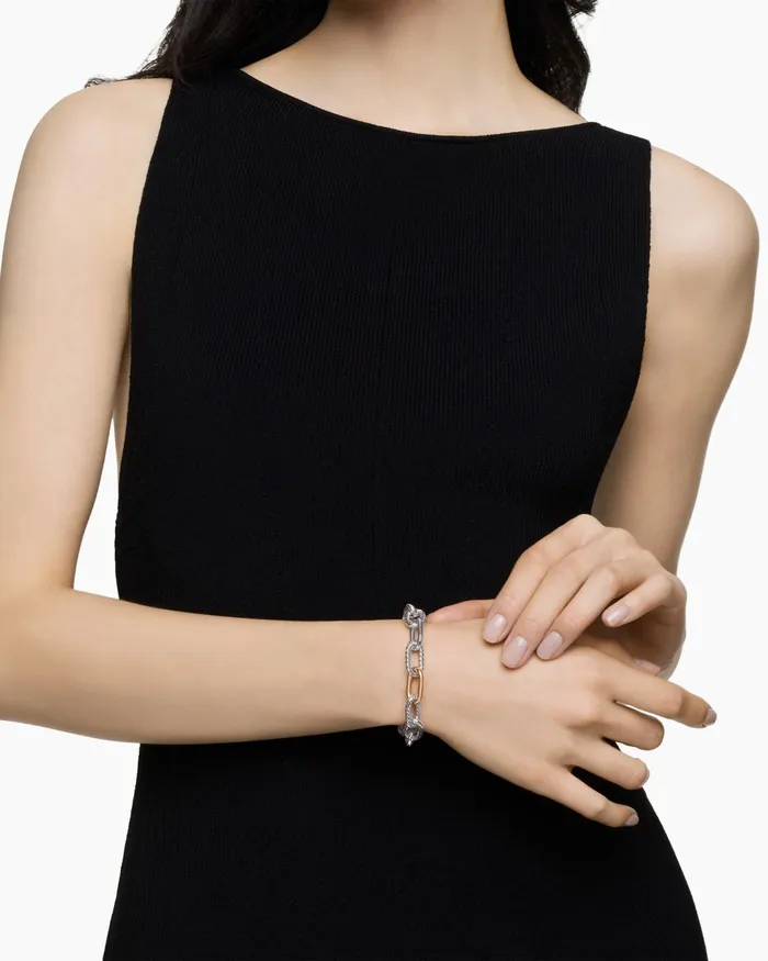 DY Madison Chain Bracelet In Sterling Silver With 18K Rose Gold 11mm Women David Yurman Chain DY Madison Chain Bracelet In Sterling Silver With 18K Rose Gold 11mm Women David Yurman Chain