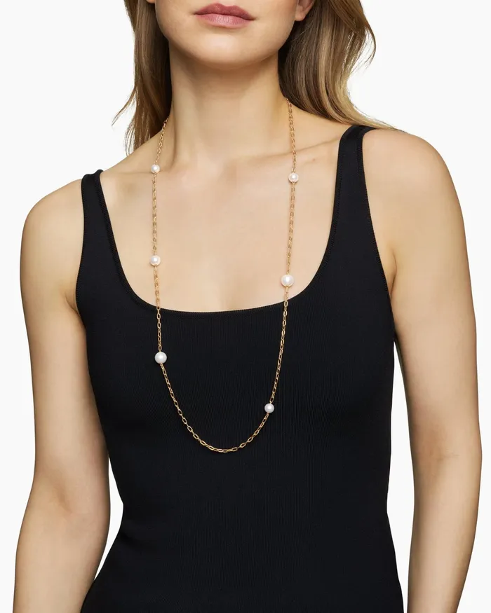 DY Madison Pearl Necklace In 18K Yellow Gold With Pearls 62mm Women David Yurman Chain DY Madison Pearl Necklace In 18K Yellow Gold With Pearls 62mm Women David Yurman Chain