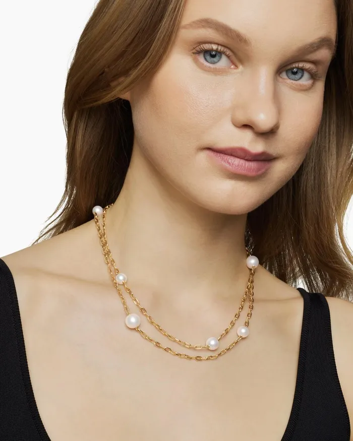 DY Madison Pearl Necklace In 18K Yellow Gold With Pearls 62mm Women David Yurman Chain DY Madison Pearl Necklace In 18K Yellow Gold With Pearls 62mm Women David Yurman Chain
