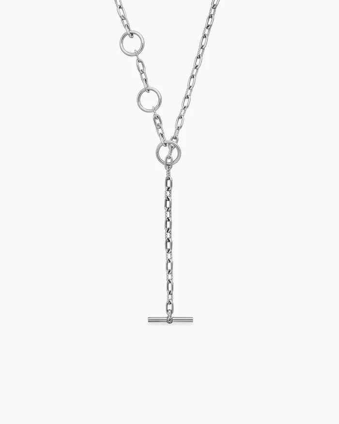 DY Madison Three Ring Chain Necklace In Sterling Silver 3mm Women David Yurman Chain DY Madison Three Ring Chain Necklace In Sterling Silver 3mm Women David Yurman Chain