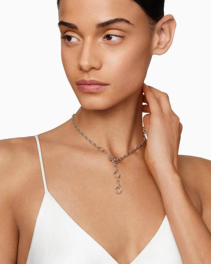 DY Madison Three Ring Chain Necklace In Sterling Silver 3mm Women David Yurman Chain
