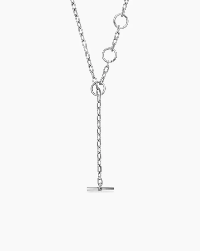 DY Madison Three Ring Chain Necklace In Sterling Silver 3mm Women David Yurman Chain