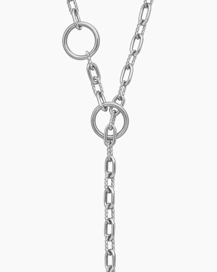 DY Madison Three Ring Chain Necklace In Sterling Silver 3mm Women David Yurman Chain