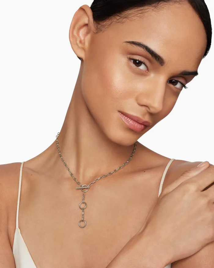 DY Madison Three Ring Chain Necklace In Sterling Silver 3mm Women David Yurman Chain