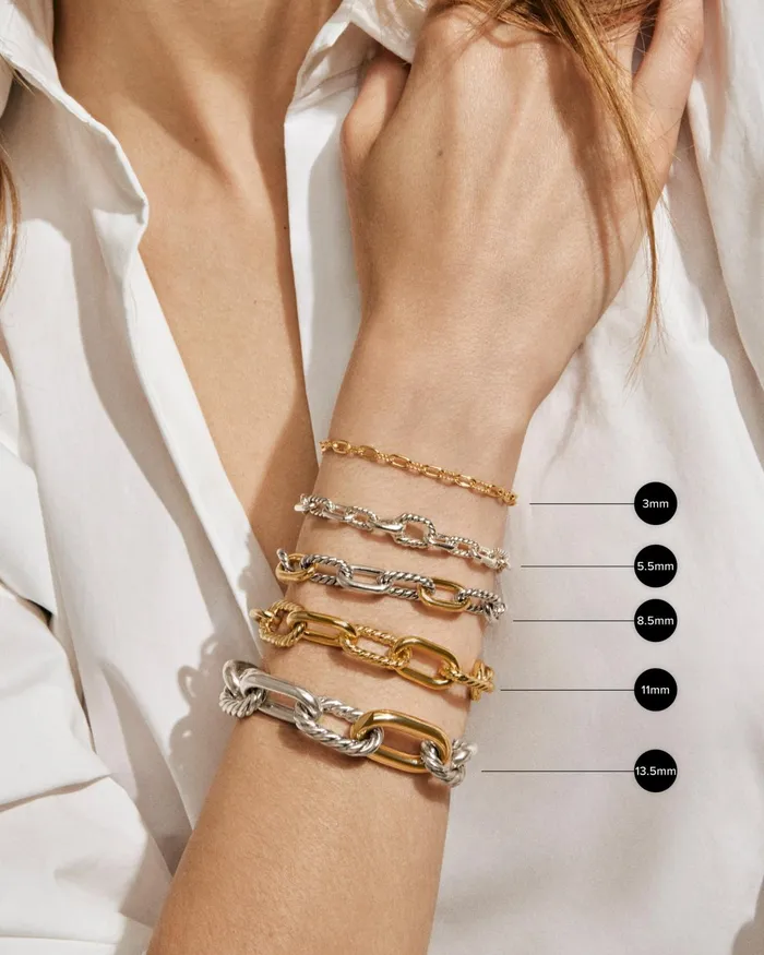 DY Madison Toggle Chain Bracelet In 18K Yellow Gold 55mm Women David Yurman Chain DY Madison Toggle Chain Bracelet In 18K Yellow Gold 55mm Women David Yurman Chain