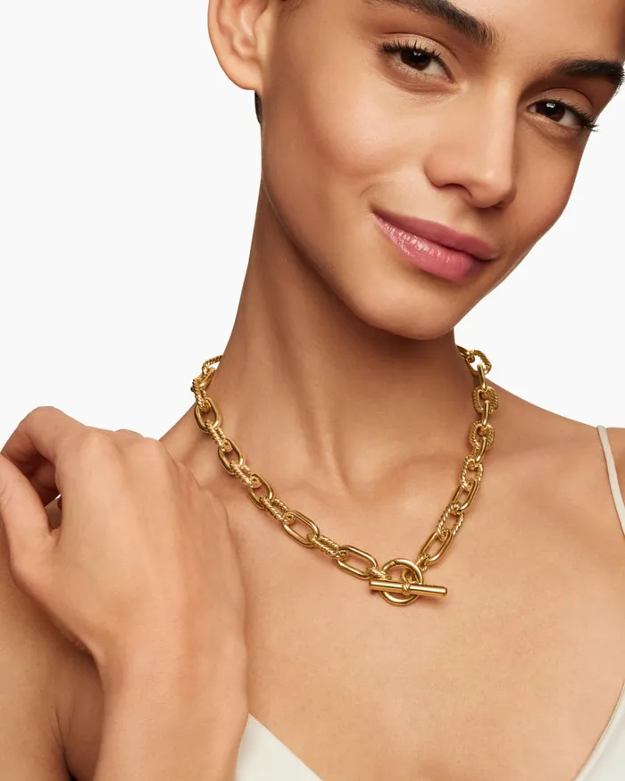 DY Madison Toggle Chain Necklace In 18K Yellow Gold 11mm Women David Yurman Chain