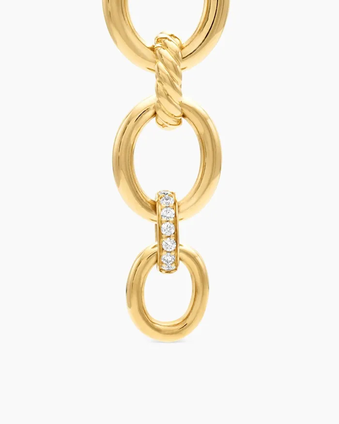DY Mercer Linked Drop Earrings In 18K Yellow Gold With Diamonds 68mm Women David Yurman Drop DY Mercer Linked Drop Earrings In 18K Yellow Gold With Diamonds 68mm Women David Yurman Drop