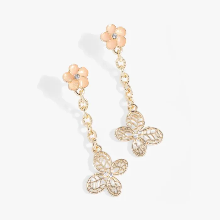 Earrings Women Alex And Ani Filigree Butterfly Drop Earring Gold
