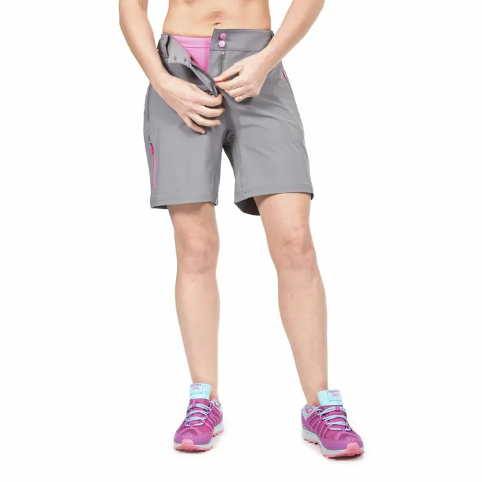 Edgar Dual Layer Quick Dry Cycling Shorts Storm Grey Women Trespass Shorts